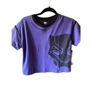 Disney Marvel Black Panther Wakanda Forever T-Shirt Purple size 11/12